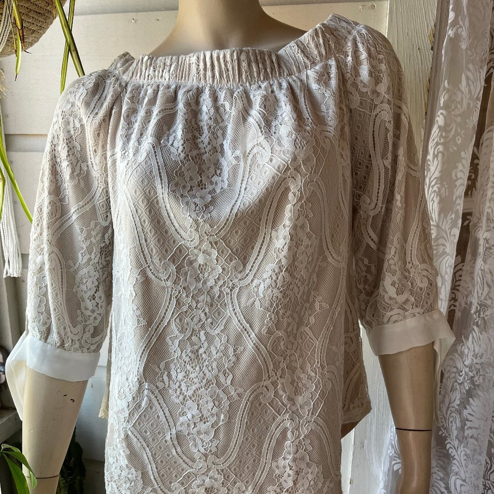 Cream off the shoulder shirt - PERSEPTION CONCEPT